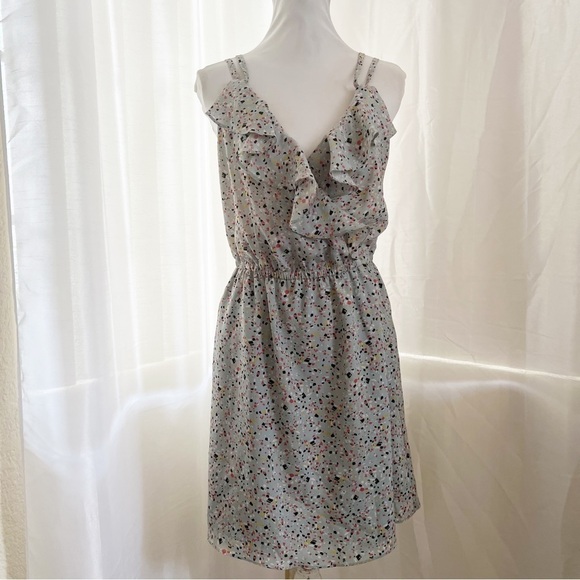 BCBG Grey/Blue Confetti Splashed Cross Front Mini Size Medium - Picture 2 of 15